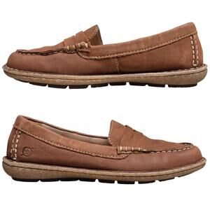 Born Maple Brown Suede Leather Driving Loafers Penny Loafer Shoes Women's 8